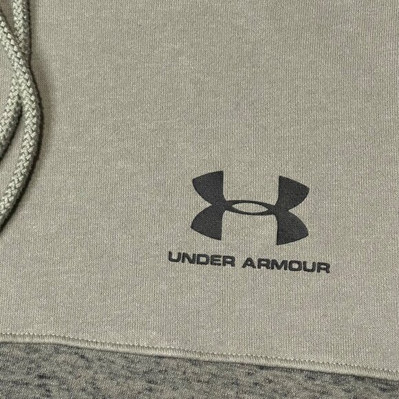 Under Armour Mens Short Sleeve Hoodie Size M Gray & Olive Cotton-Poly Blend - Picture 7 of 12
